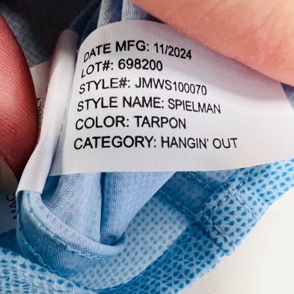 Johnnie-O Short Sleeve Hangin' Out Knit Button Down Shirt - Spielman NWOT Medium - Picture 5 of 9